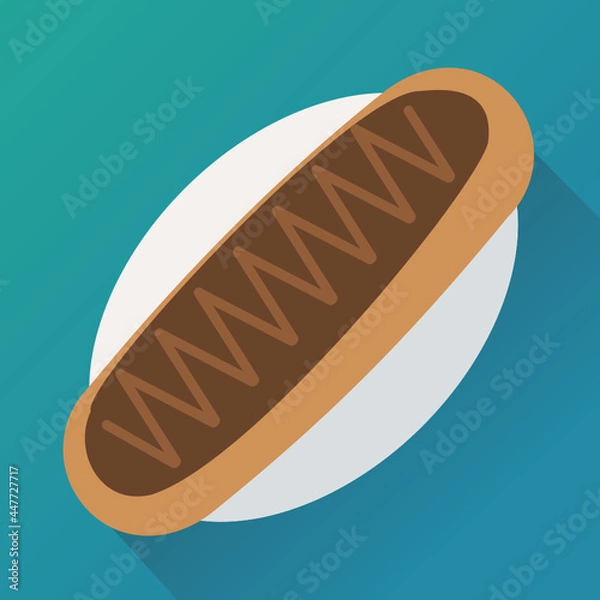 Fototapeta Chocolate eclair in its wrapping paper (flat design)