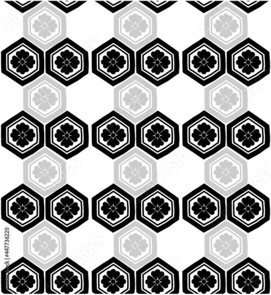 Fototapeta Japanese pattern art illustration. Hand drawn sketch. Japanese culture. Vector illustration of Japanese patterns. Graphic design elements. Isolated objects.