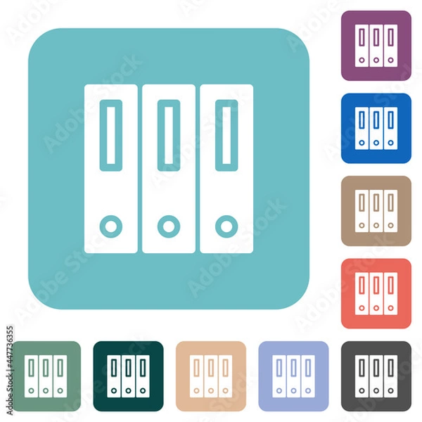 Fototapeta Binders solid rounded square flat icons