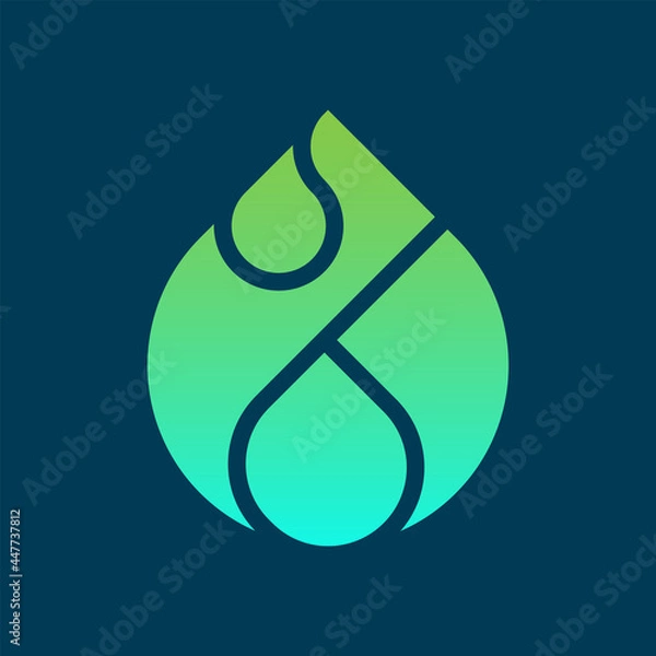 Obraz Letter S Drop Water Logo