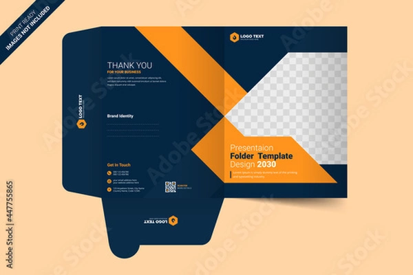 Fototapeta 	
Presentation folder template design, Folder design, cover for catalog, brochures