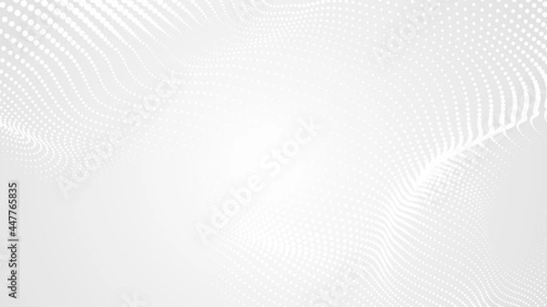 Fototapeta Dot white gray wave light technology texture background. Abstract big data digital concept. 3d rendering.