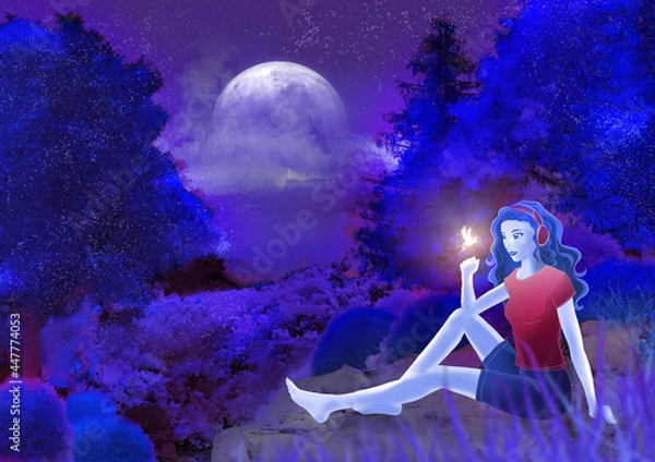 Fototapeta Mädchen mit Fee 2