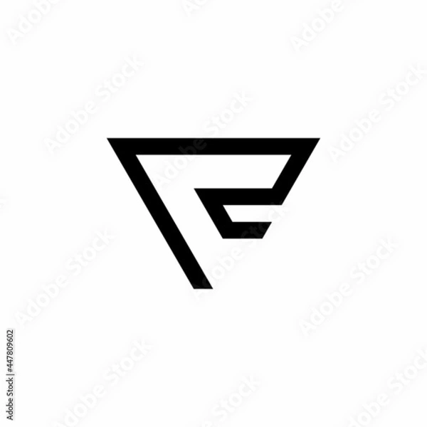 Fototapeta F letter initial monogram negative space logo
