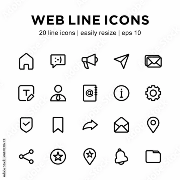 Fototapeta icon set related to web button