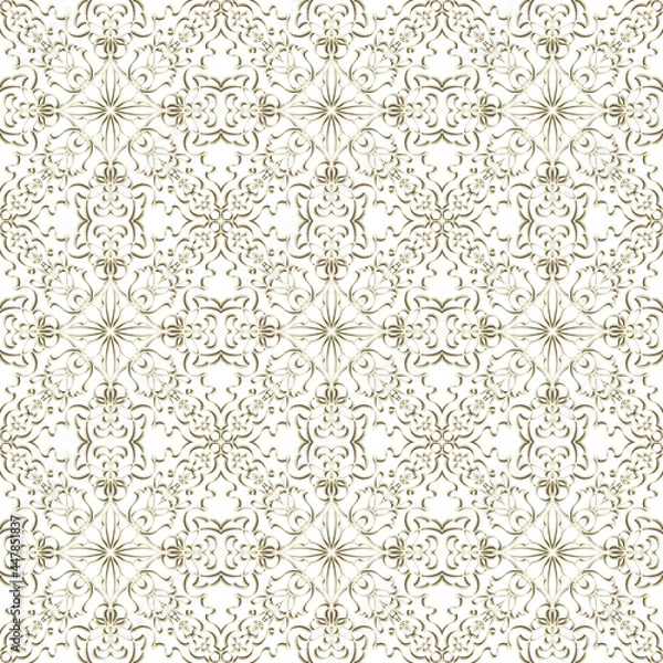 Fototapeta Seamless Golden Ornamental Pattern