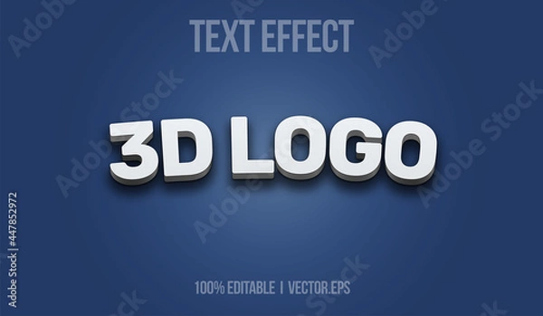 Obraz 3D Logo text effect adobe illustrator