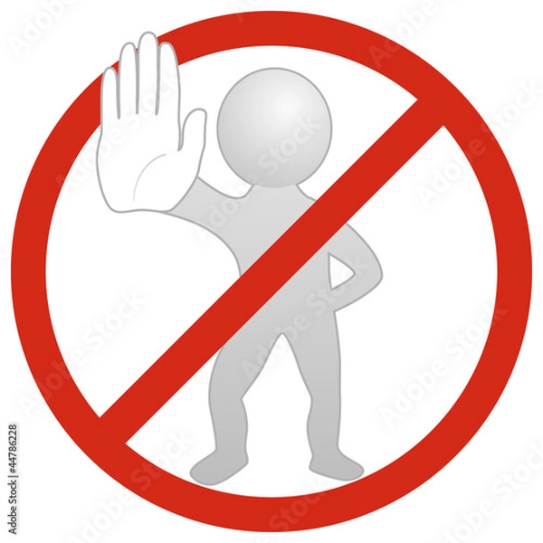 Obraz White Man showing STOP with hand