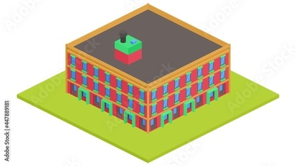 Obraz Isometric isolated vector building apartment.