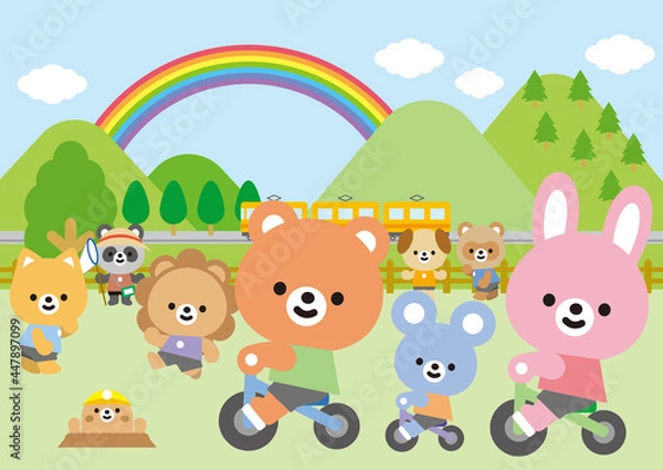 Obraz アニマルミックス自転車競争