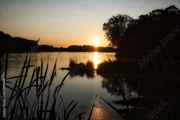 Obraz sunset on the lake