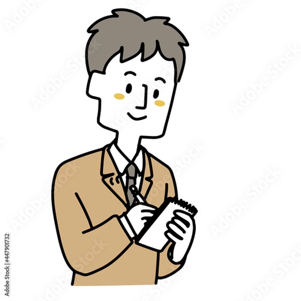 Fototapeta メモをとっているスーツの男性