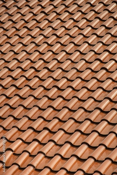 Fototapeta Repetitive pattern of orange roof tile 