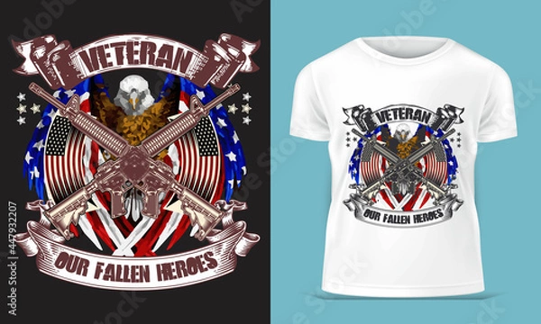 Obraz Creative Veteran T-Shirt Design Template