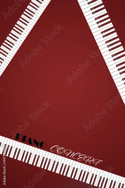Fototapeta Piano concert composition. Vector illustration. The concept of creating a cover, poster, banner. All design elements without cropping.