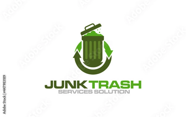 Fototapeta Illustration vector graphic of junk removal solution services logo design template