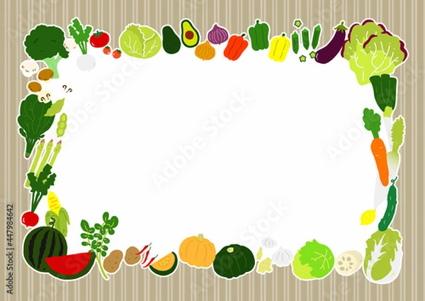 Obraz 野菜の手描きイラストフレーム