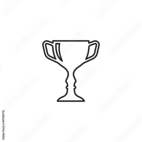 Fototapeta Trophy line illustration vector icon of winner illustration design