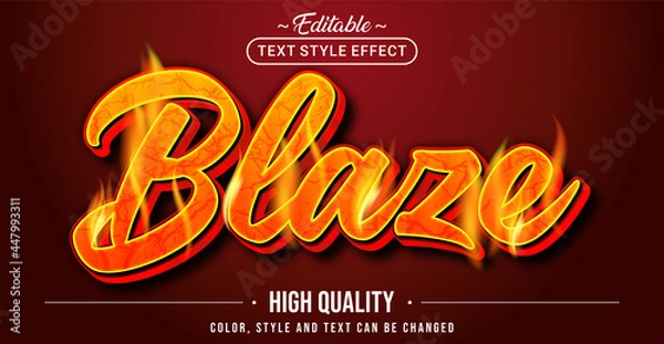 Obraz Editable text style effect - Blaze text style theme.