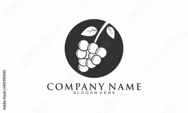 Obraz Black grape vector logo