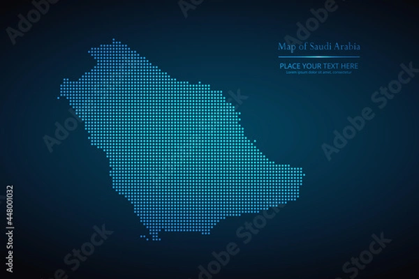 Fototapeta Dotted map of Saudi Arabia. Vector EPS10.