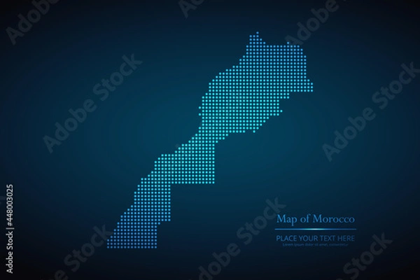 Fototapeta Dotted map of Morocco. Vector EPS10.