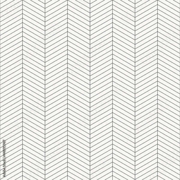 Fototapeta Seamless vector pattern.
Black and white geometric texture, chevron design with zigzag shapes. Floor background.