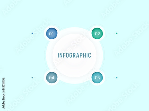 Fototapeta Business Infographic Diagram With Four Options In Circular Shape.
