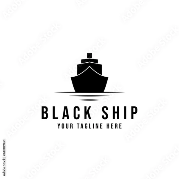 Fototapeta black ship logo design icon vector