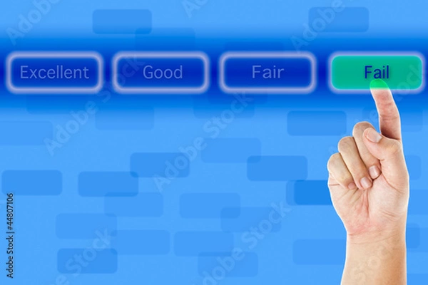 Fototapeta The hand push fail button
