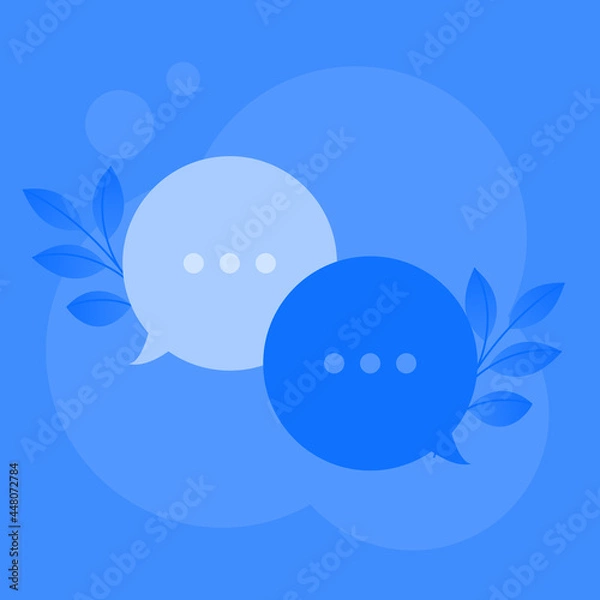 Obraz Speech bubbles. Dialog cloud with dots.Flat vector illustration.