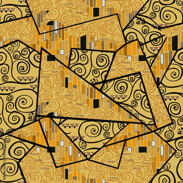 Obraz patchwork seamless pattern klimt