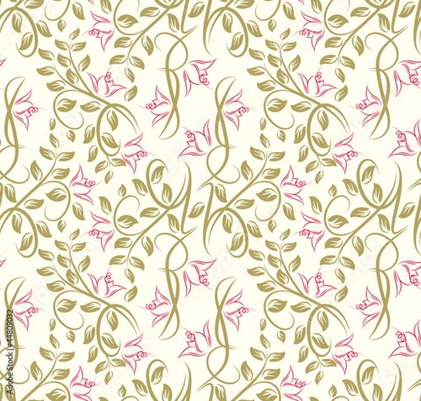 Fototapeta Seamless floral background.