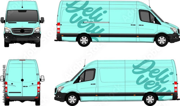 Fototapeta Commercial cargo van template