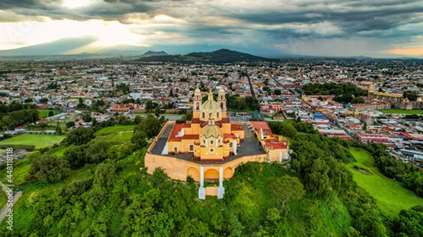 Obraz Kirche Cholula, Pyramide