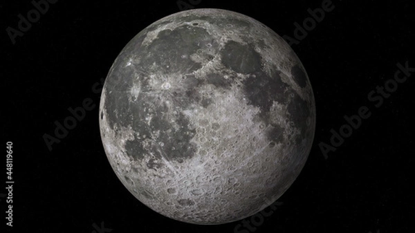 Fototapeta Full view of the moon. Astrophotography. Full moon close-up