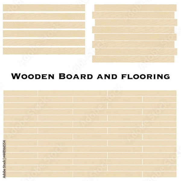 Obraz 木目の板のバリエーション ベクターイラスト セット（木の板、ルーバー、フローリング）