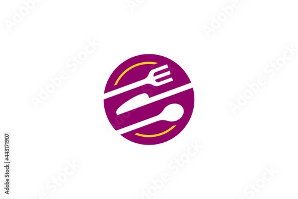 Fototapeta Abstract circle restaurant logo vector