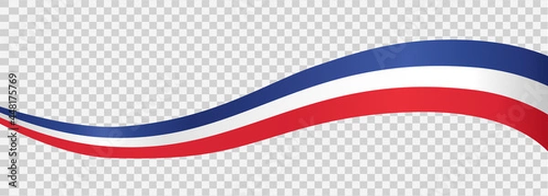 Fototapeta Waving flag of France isolated  on png or transparent  background,Symbol of France,template for banner,card,advertising ,promote, TV commercial,web, vector illustration top olympic gold winner