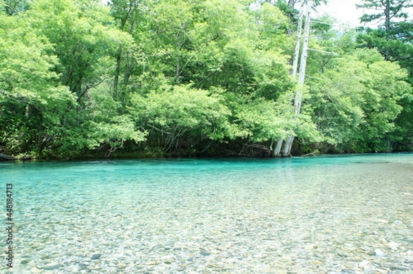 Obraz 上高地　梓川　長野　松本