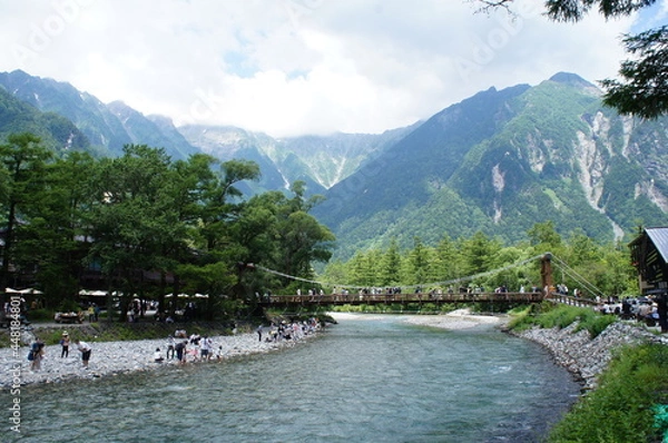 Obraz 長野　上高地　カッパ橋　かっぱ橋　河童橋