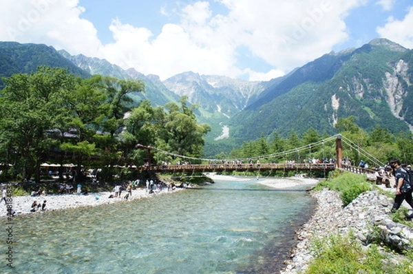 Obraz 長野　上高地　カッパ橋　かっぱ橋　河童橋