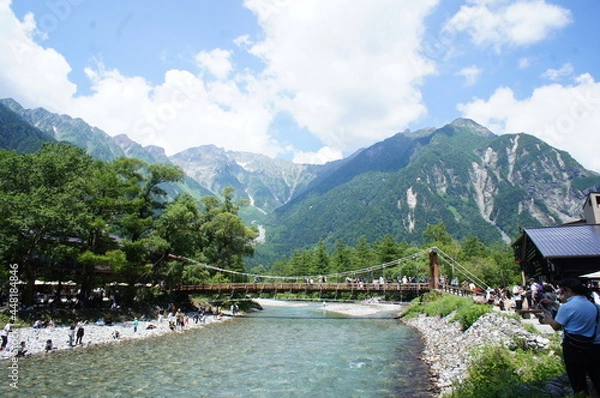 Obraz 長野　上高地　カッパ橋　かっぱ橋　河童橋
