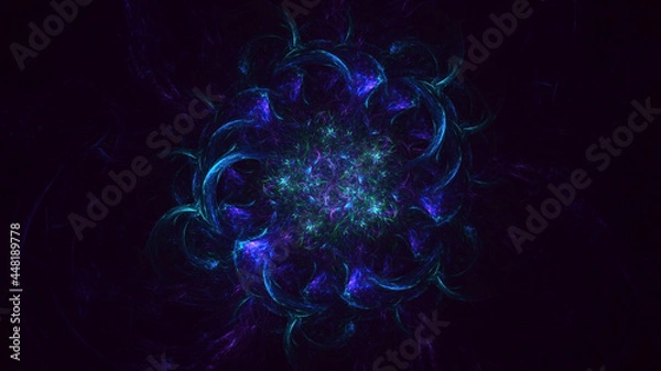 Fototapeta 3D rendering abstract multicolor fractal light background