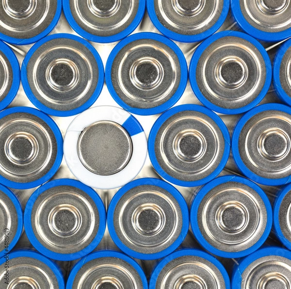 Fototapeta Size AA batteries with positive and one negative