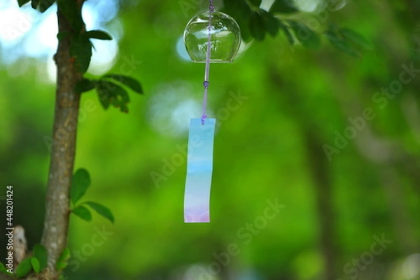 Fototapeta 森の中　風に吹かれる風鈴