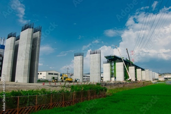 Fototapeta 新名神高速道路の建設現場