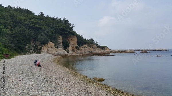 Obraz 한국 백령도 두무진 해수욕장