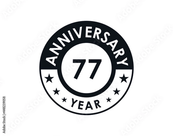 Fototapeta 77 years anniversary badge vector design