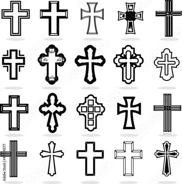 Obraz Set Crosses vector